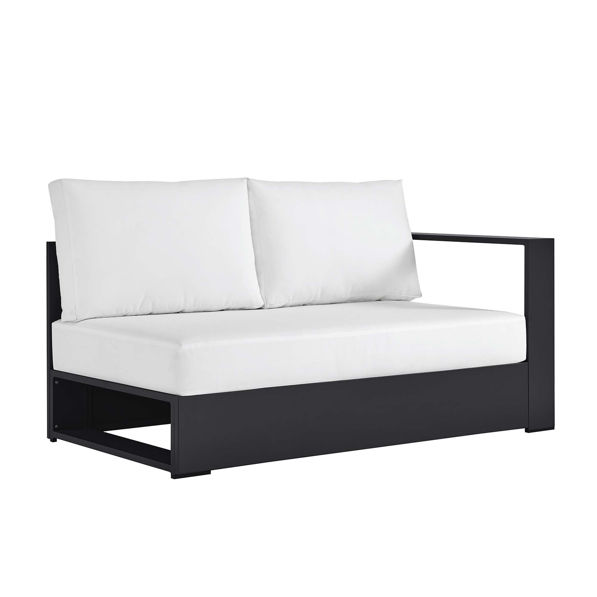 modern Outdoor Patio Powder-Coated Aluminum Modular Right-Facing Loveseat