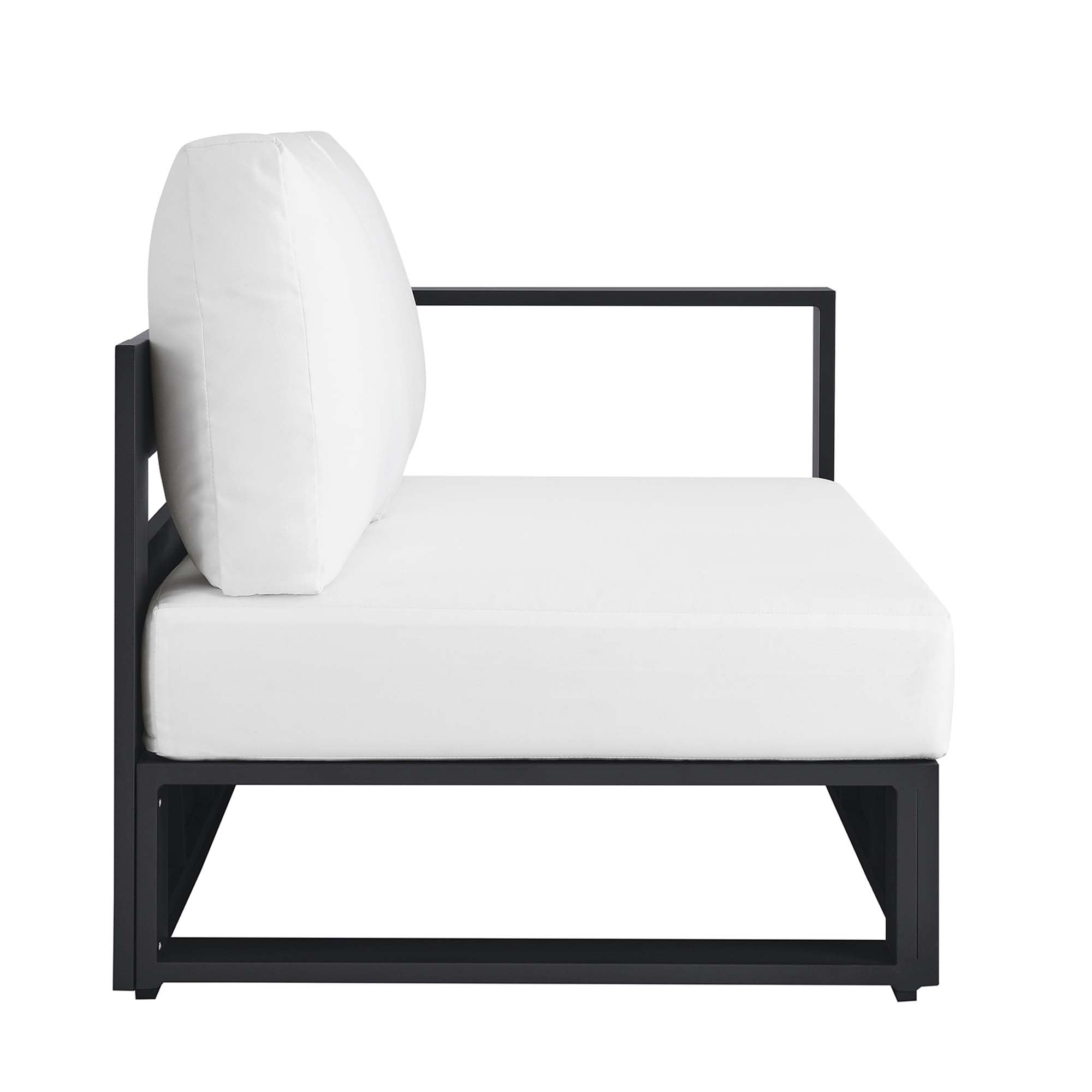 modern Outdoor Patio Powder-Coated Aluminum Modular Right-Facing Loveseat
