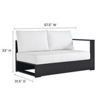modern Outdoor Patio Powder-Coated Aluminum Modular Right-Facing Loveseat