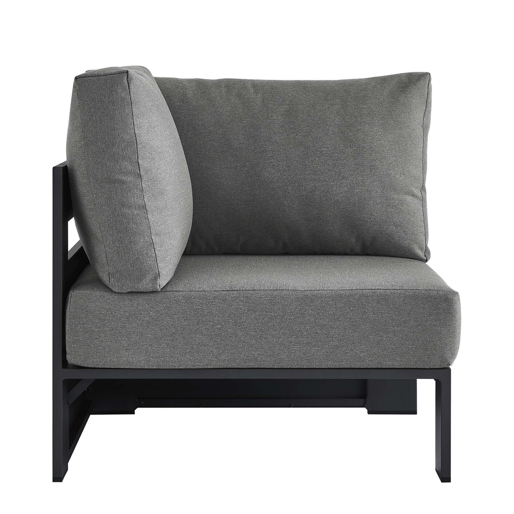 modern Outdoor Patio Powder-Coated Aluminum Modular Corner Chair