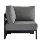 modern Outdoor Patio Powder-Coated Aluminum Modular Corner Chair