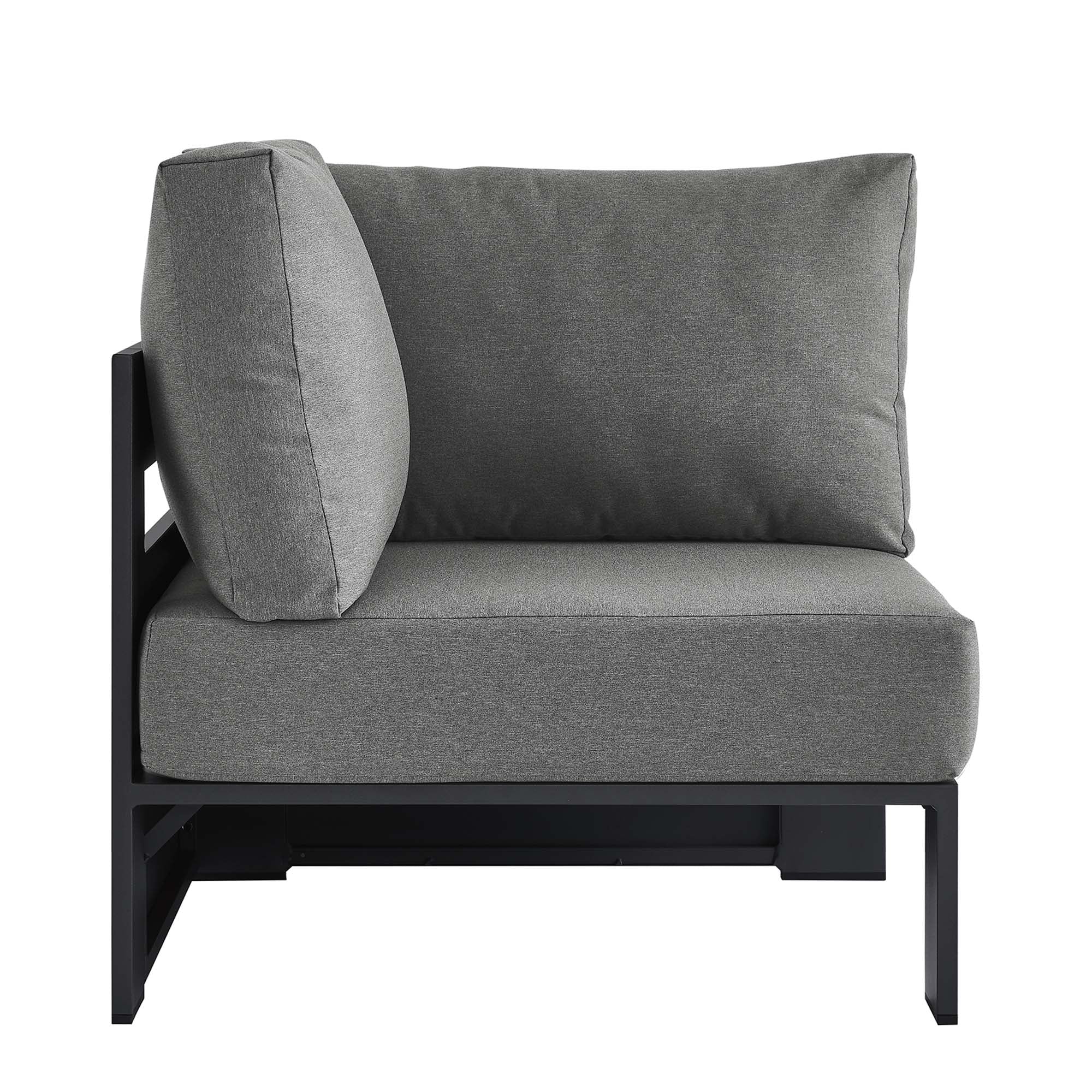 modern Outdoor Patio Powder-Coated Aluminum Modular Corner Chair
