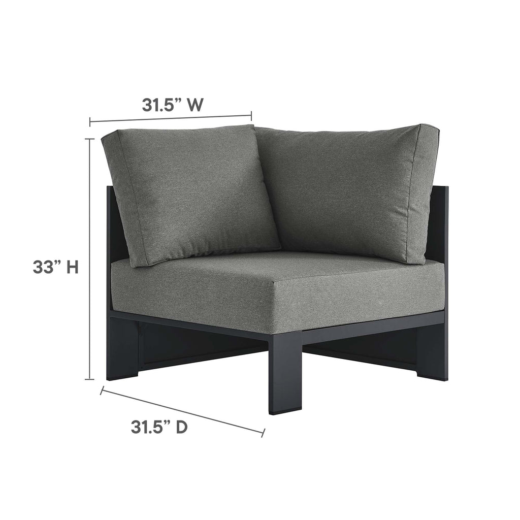 modern Outdoor Patio Powder-Coated Aluminum Modular Corner Chair