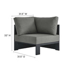modern Outdoor Patio Powder-Coated Aluminum Modular Corner Chair