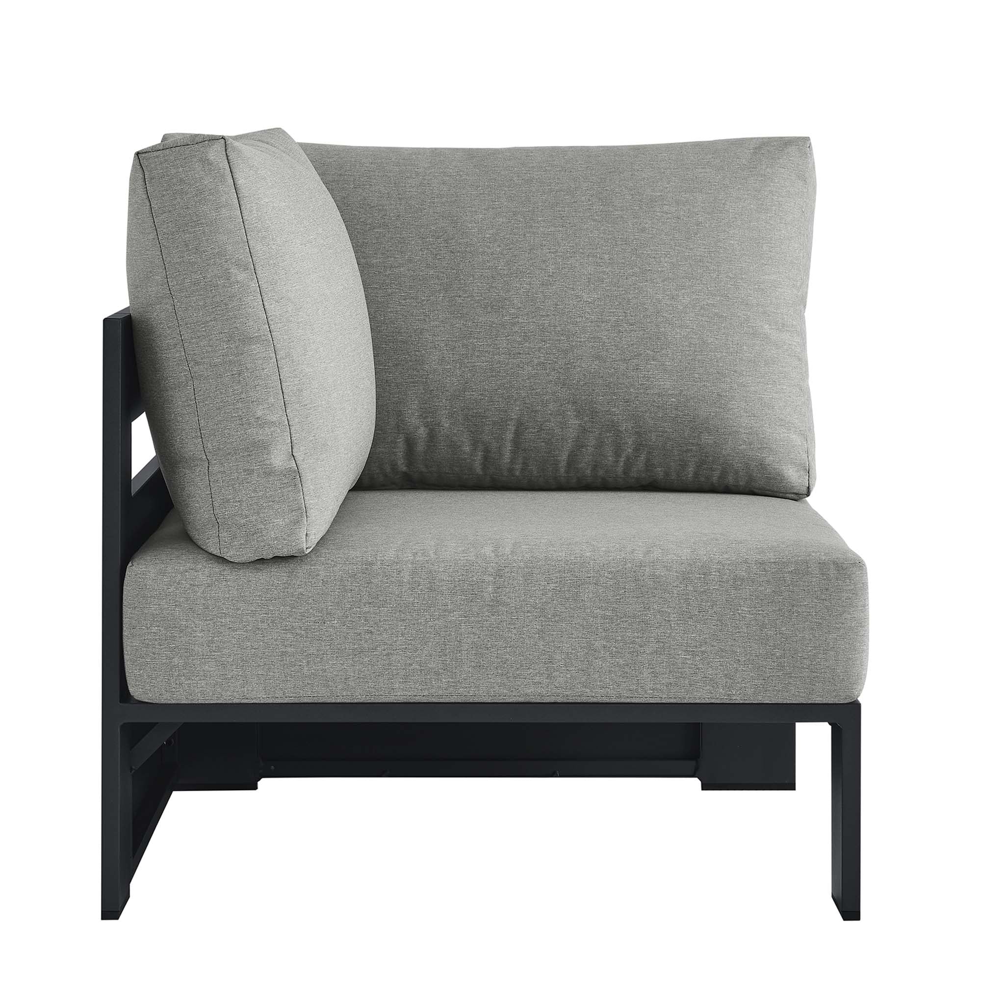 modern Outdoor Patio Powder-Coated Aluminum Modular Corner Chair