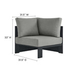 modern Outdoor Patio Powder-Coated Aluminum Modular Corner Chair