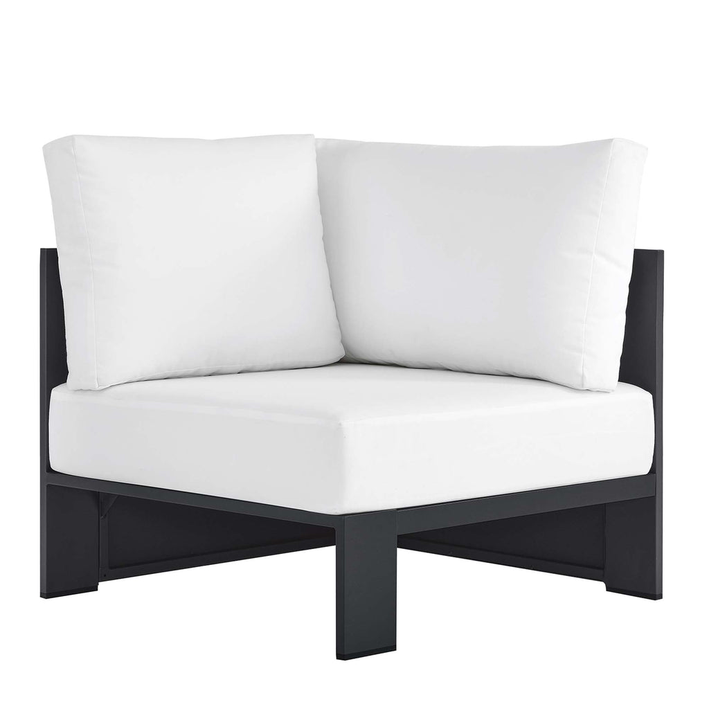 modern Outdoor Patio Powder-Coated Aluminum Modular Corner Chair