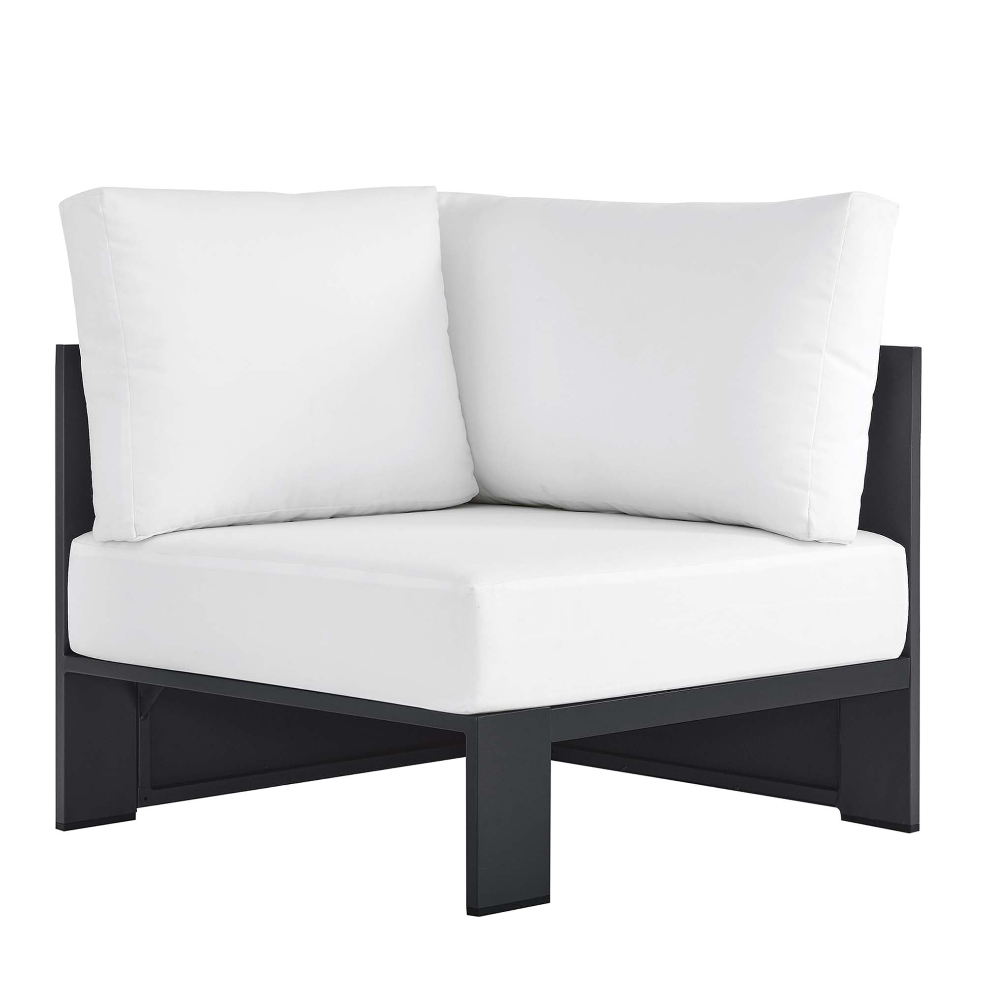 modern Outdoor Patio Powder-Coated Aluminum Modular Corner Chair