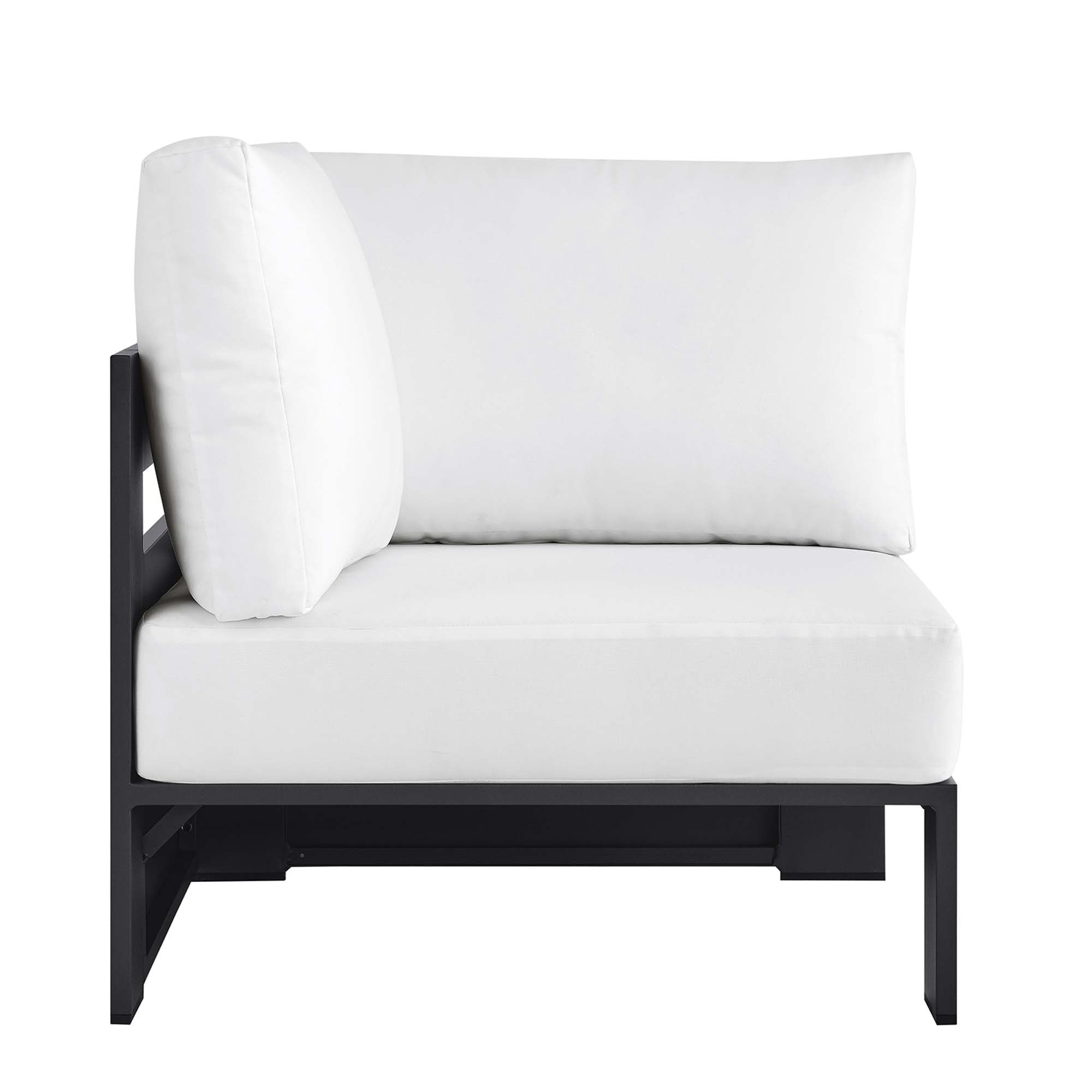 modern Outdoor Patio Powder-Coated Aluminum Modular Corner Chair