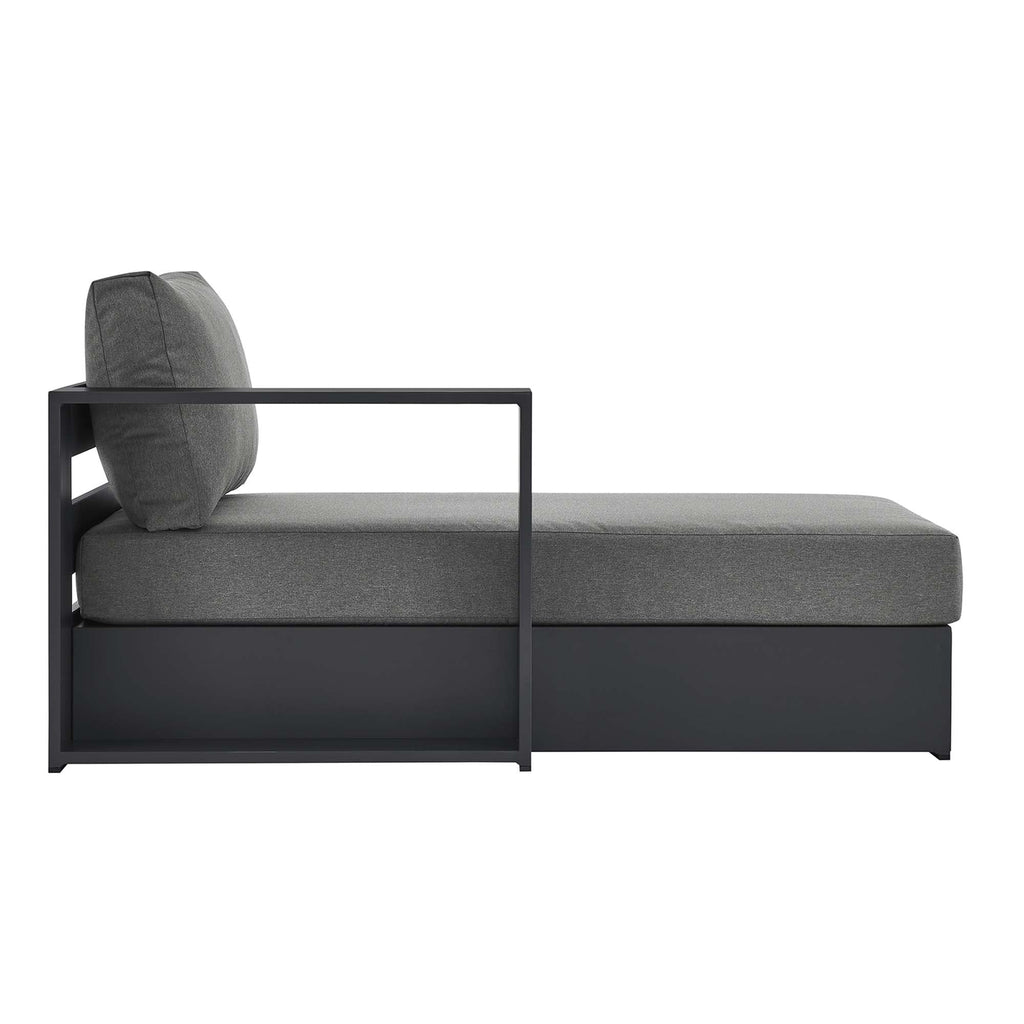 modern Outdoor Patio Powder-Coated Aluminum Modular Left-Facing Chaise Lounge