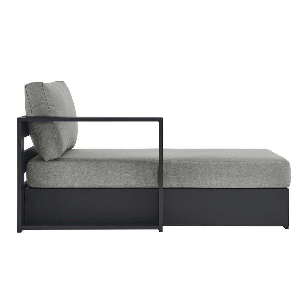 modern Outdoor Patio Powder-Coated Aluminum Modular Left-Facing Chaise Lounge