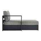modern Outdoor Patio Powder-Coated Aluminum Modular Left-Facing Chaise Lounge