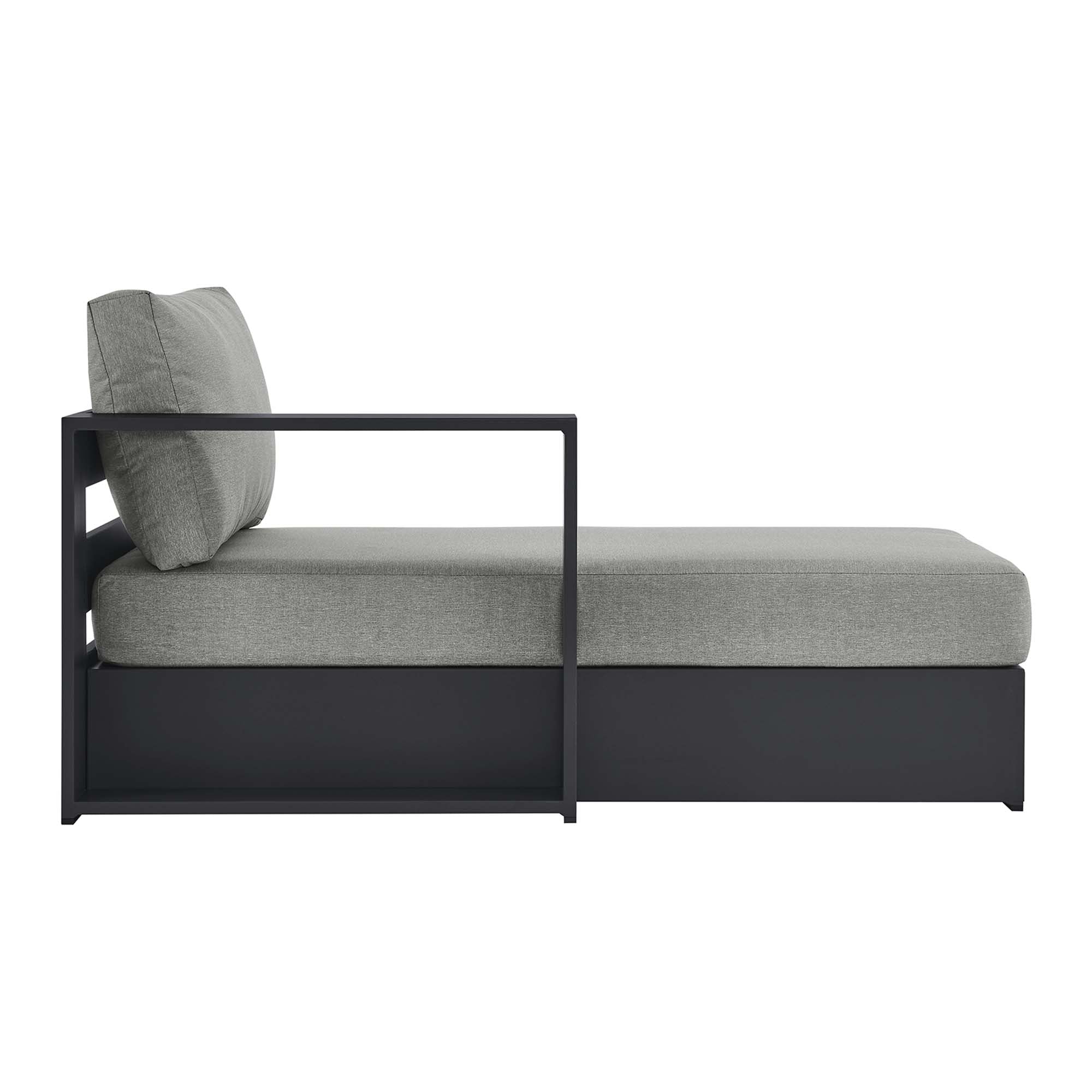 modern Outdoor Patio Powder-Coated Aluminum Modular Left-Facing Chaise Lounge