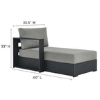modern Outdoor Patio Powder-Coated Aluminum Modular Left-Facing Chaise Lounge