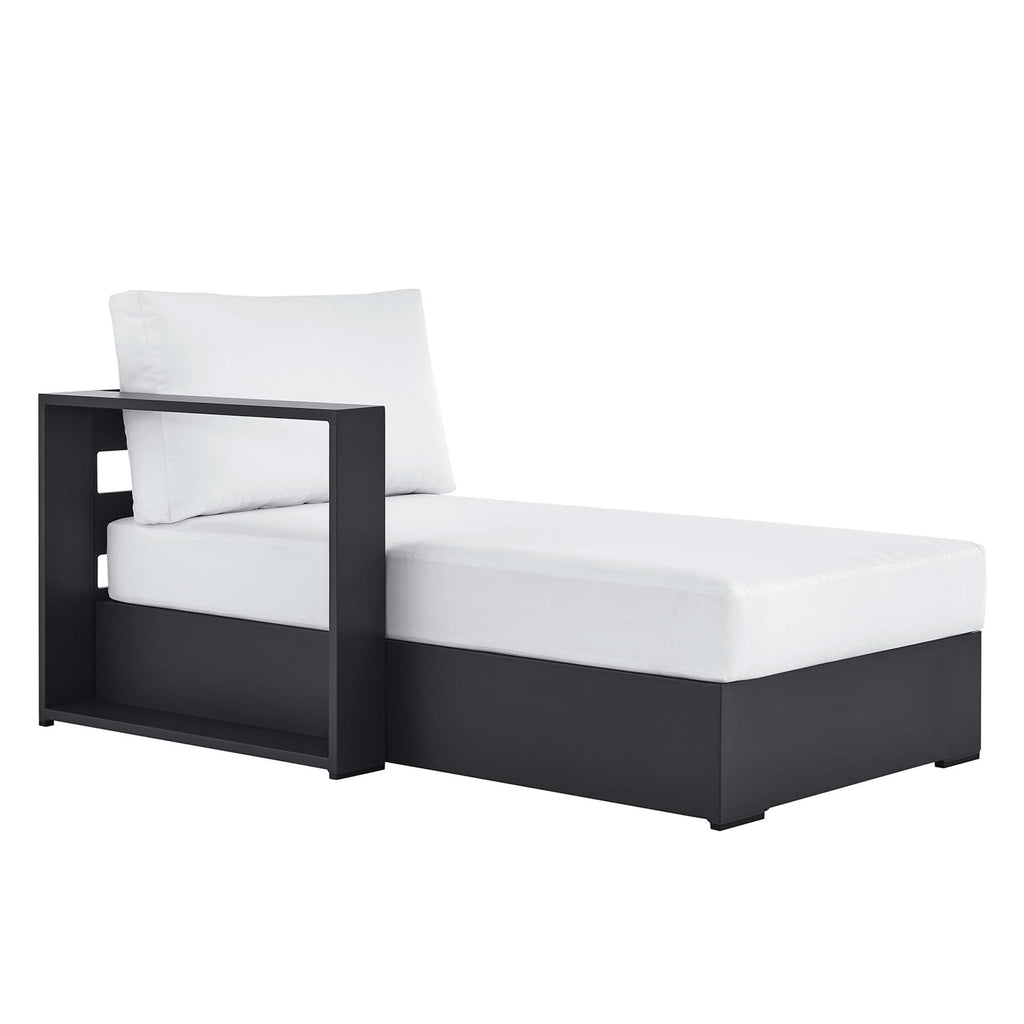 modern Outdoor Patio Powder-Coated Aluminum Modular Left-Facing Chaise Lounge