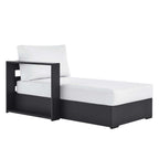 modern Outdoor Patio Powder-Coated Aluminum Modular Left-Facing Chaise Lounge