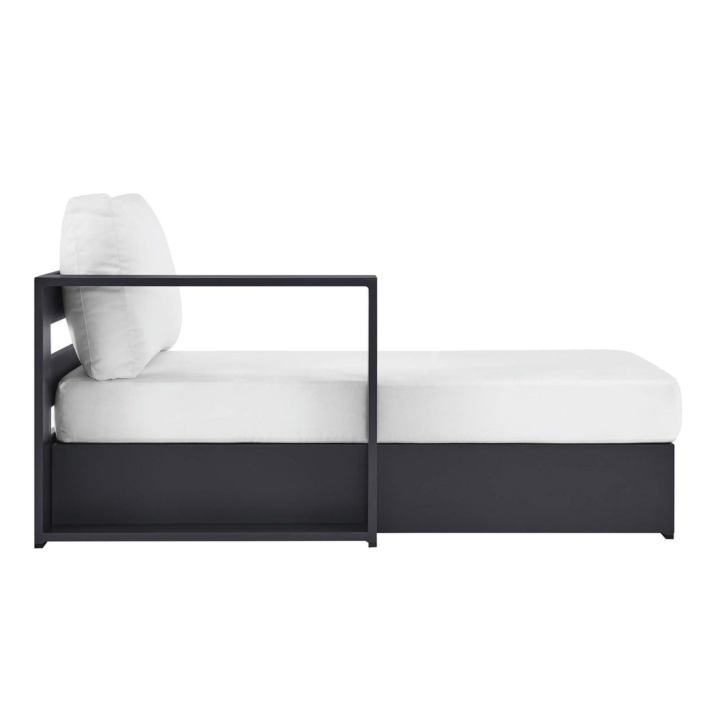 modern Outdoor Patio Powder-Coated Aluminum Modular Left-Facing Chaise Lounge