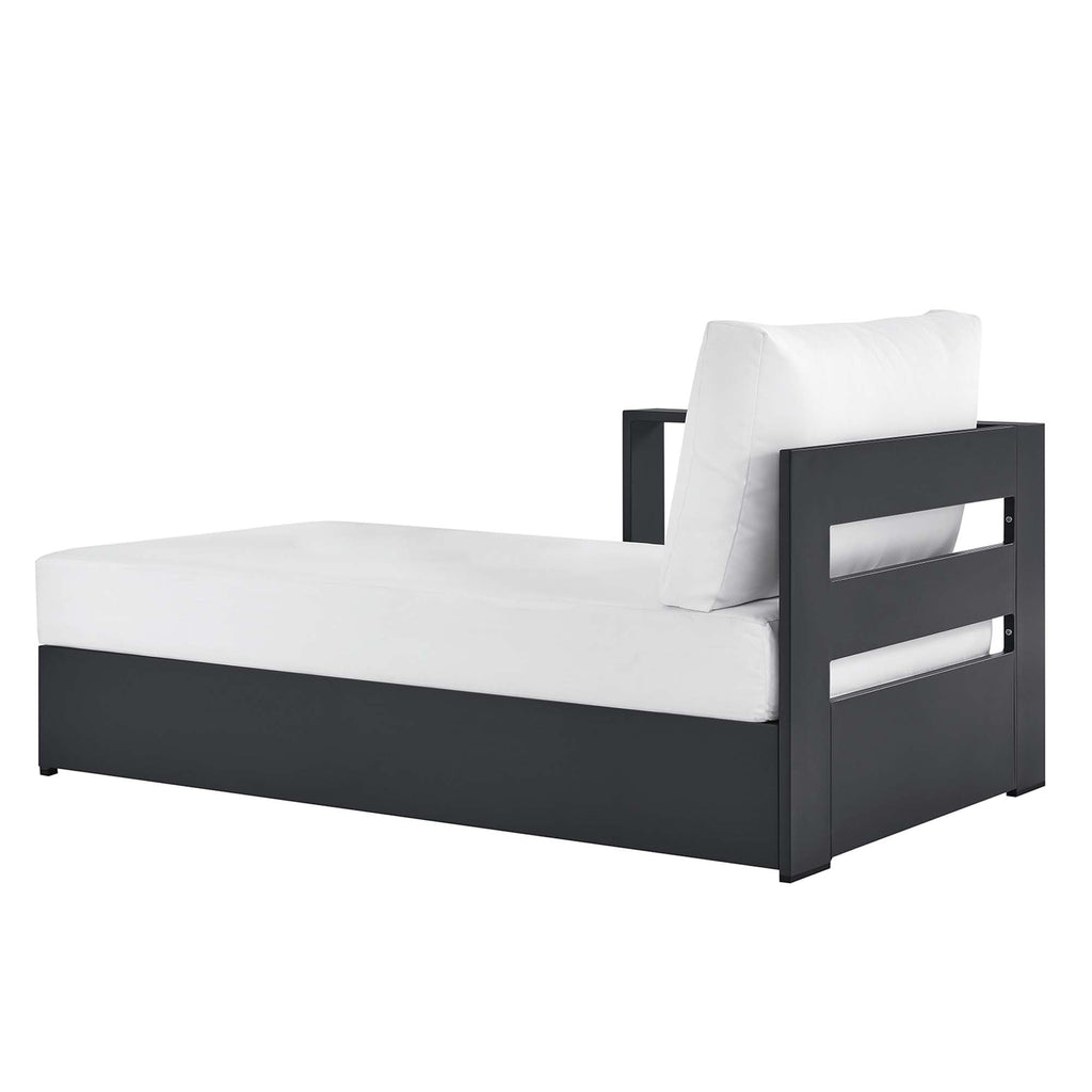 modern Outdoor Patio Powder-Coated Aluminum Modular Left-Facing Chaise Lounge