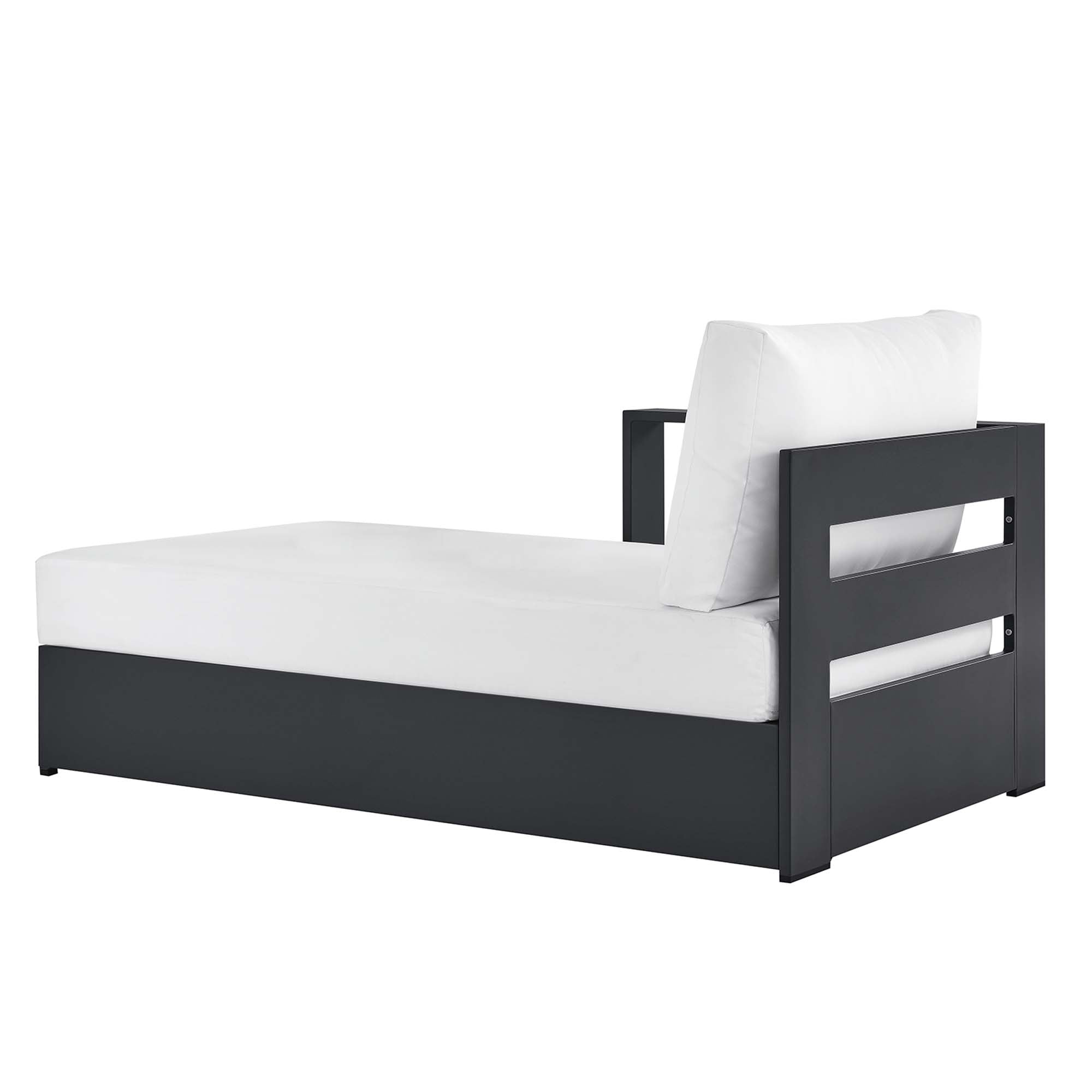 modern Outdoor Patio Powder-Coated Aluminum Modular Left-Facing Chaise Lounge