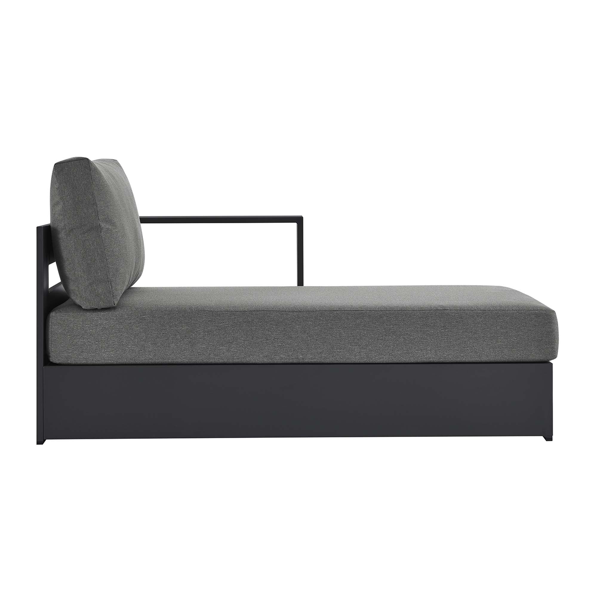 modern Outdoor Patio Powder-Coated Aluminum Modular Right-Facing Chaise Lounge