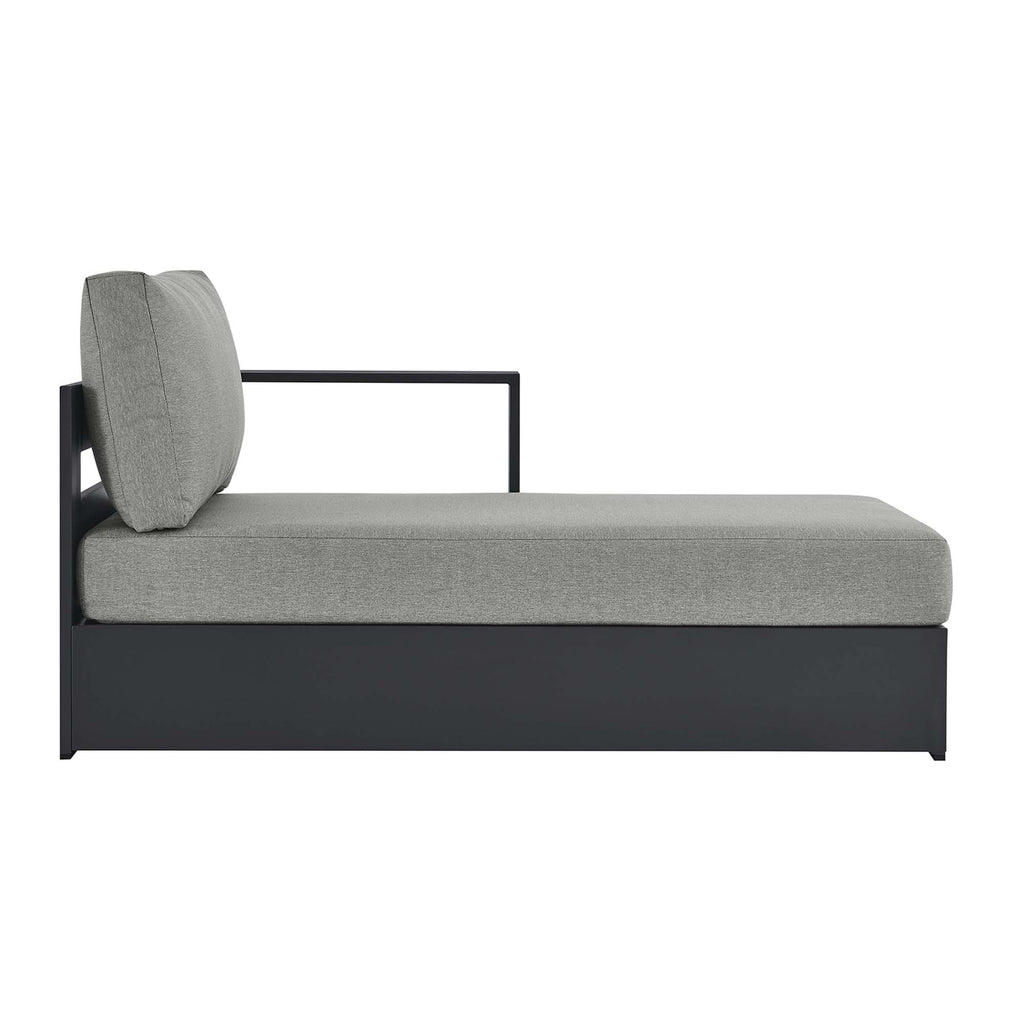 modern Outdoor Patio Powder-Coated Aluminum Modular Right-Facing Chaise Lounge