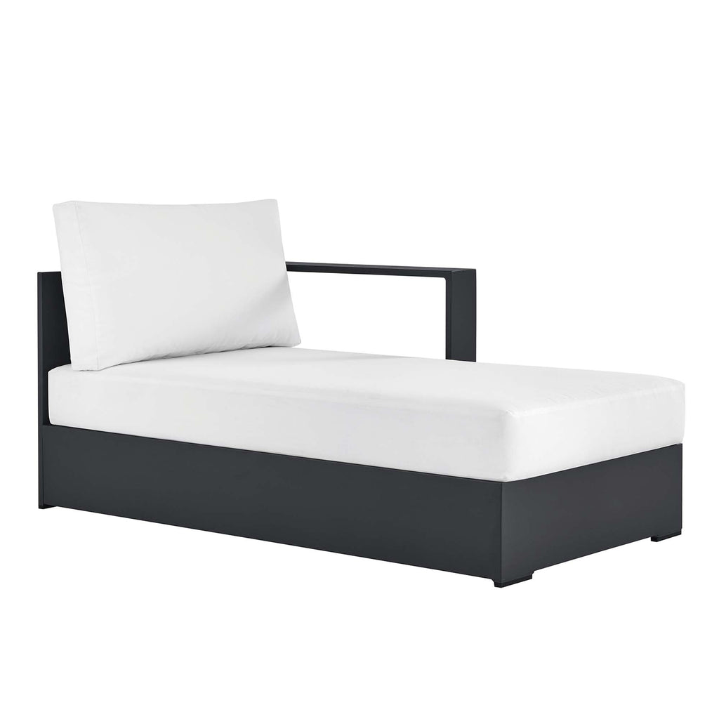 modern Outdoor Patio Powder-Coated Aluminum Modular Right-Facing Chaise Lounge