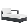 modern Outdoor Patio Powder-Coated Aluminum Modular Right-Facing Chaise Lounge