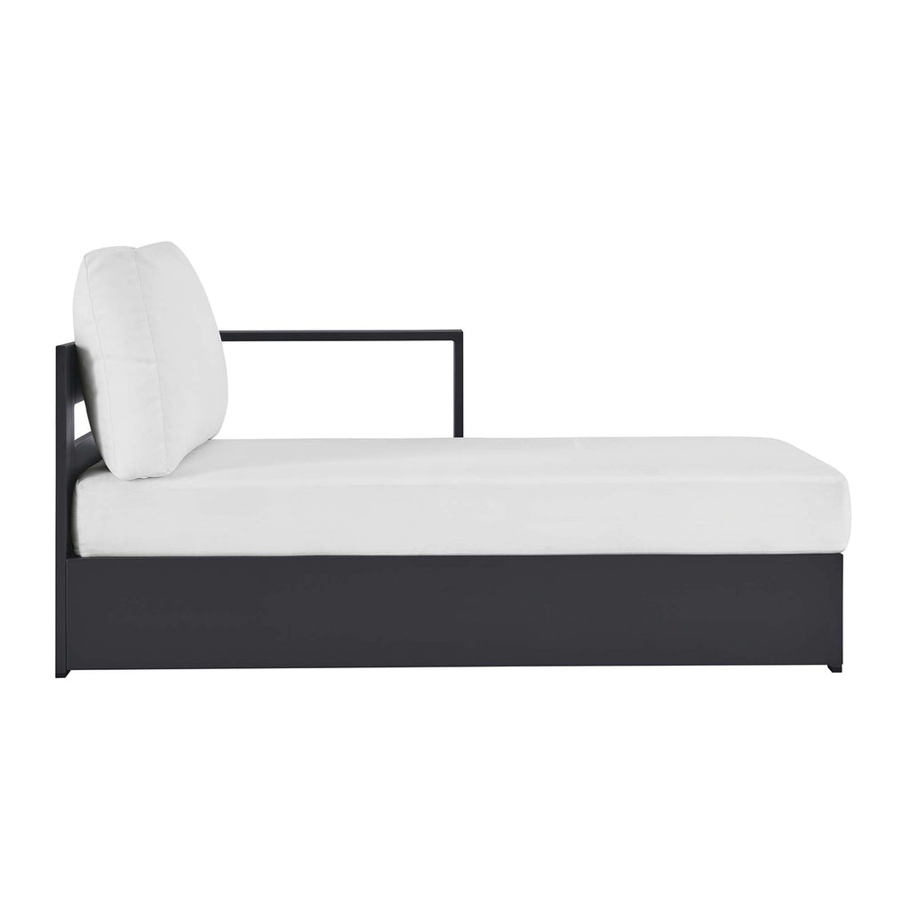 modern Outdoor Patio Powder-Coated Aluminum Modular Right-Facing Chaise Lounge