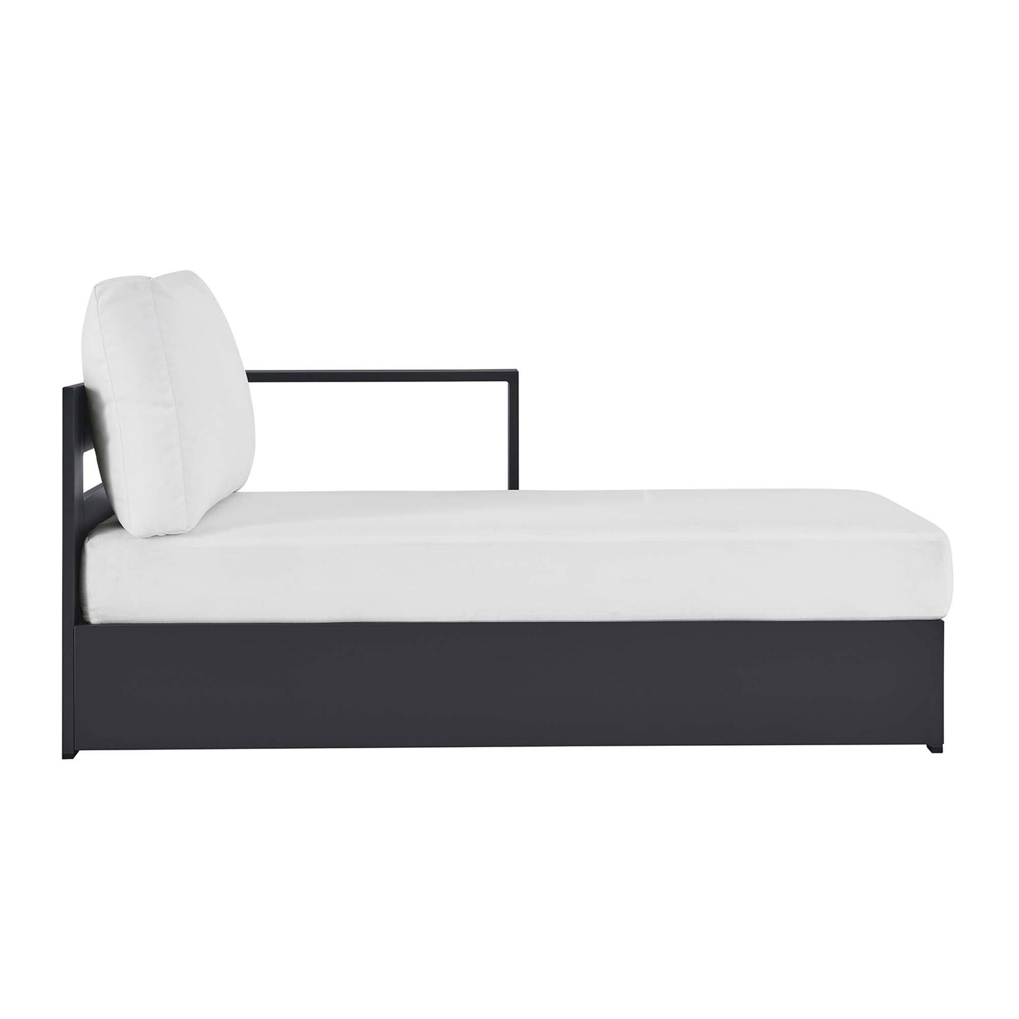 modern Outdoor Patio Powder-Coated Aluminum Modular Right-Facing Chaise Lounge
