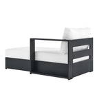 modern Outdoor Patio Powder-Coated Aluminum Modular Right-Facing Chaise Lounge