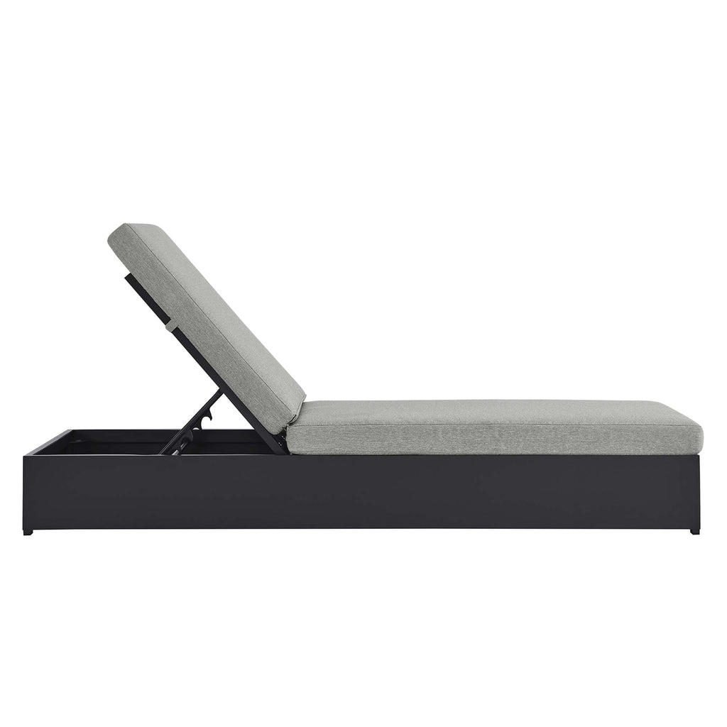 modern Outdoor Patio Powder-Coated Aluminum Chaise Lounge Chair