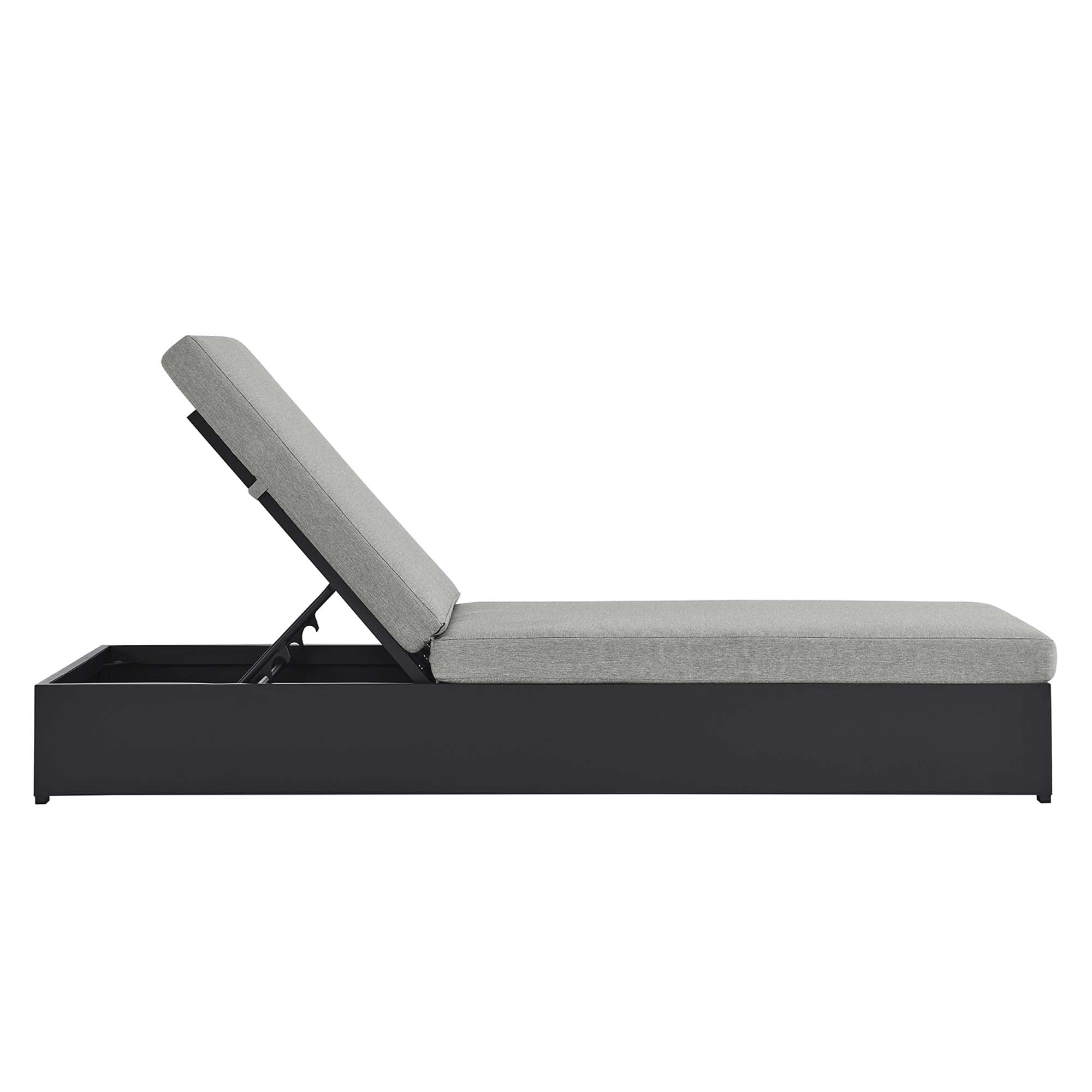 modern Outdoor Patio Powder-Coated Aluminum Chaise Lounge Chair