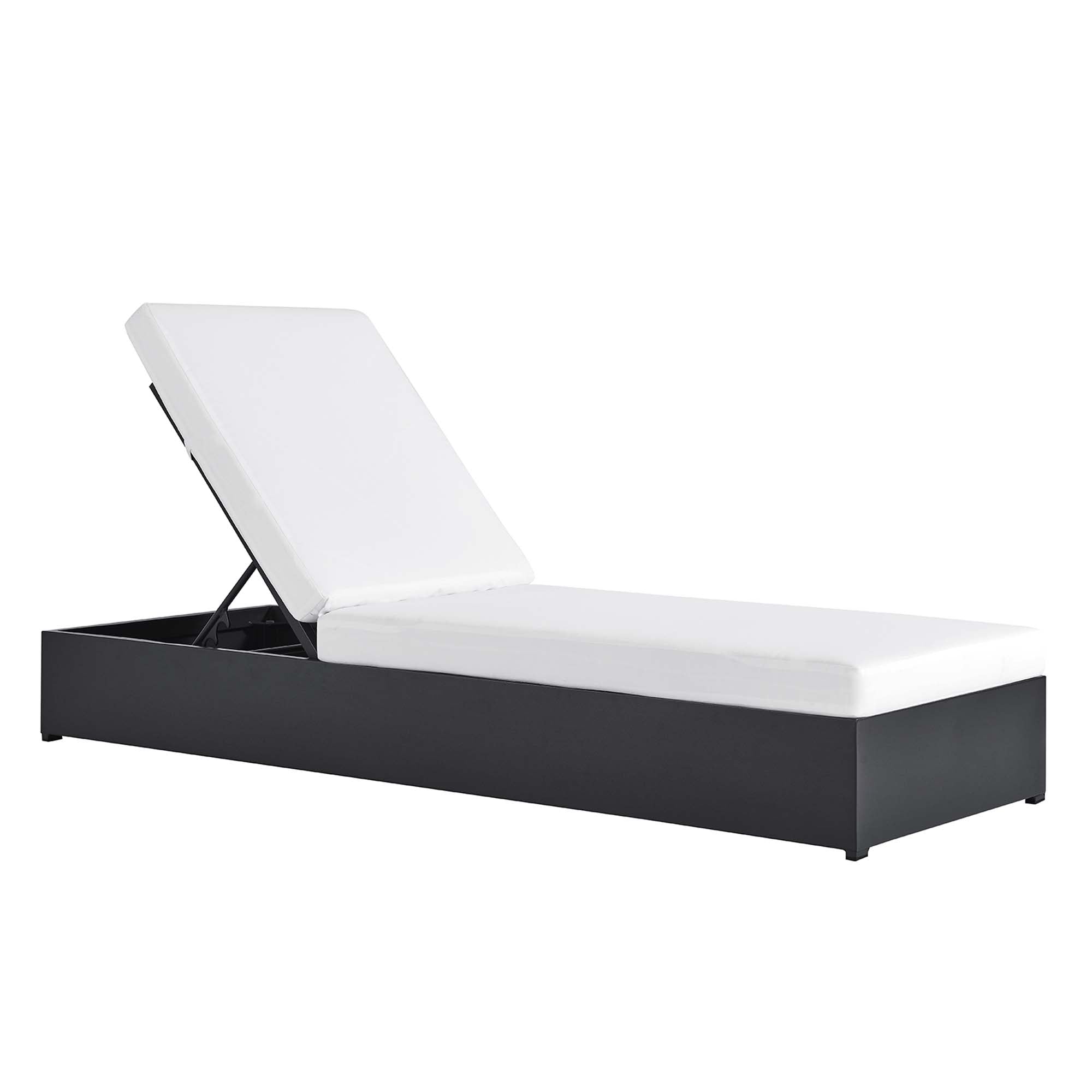 modern Outdoor Patio Powder-Coated Aluminum Chaise Lounge Chair