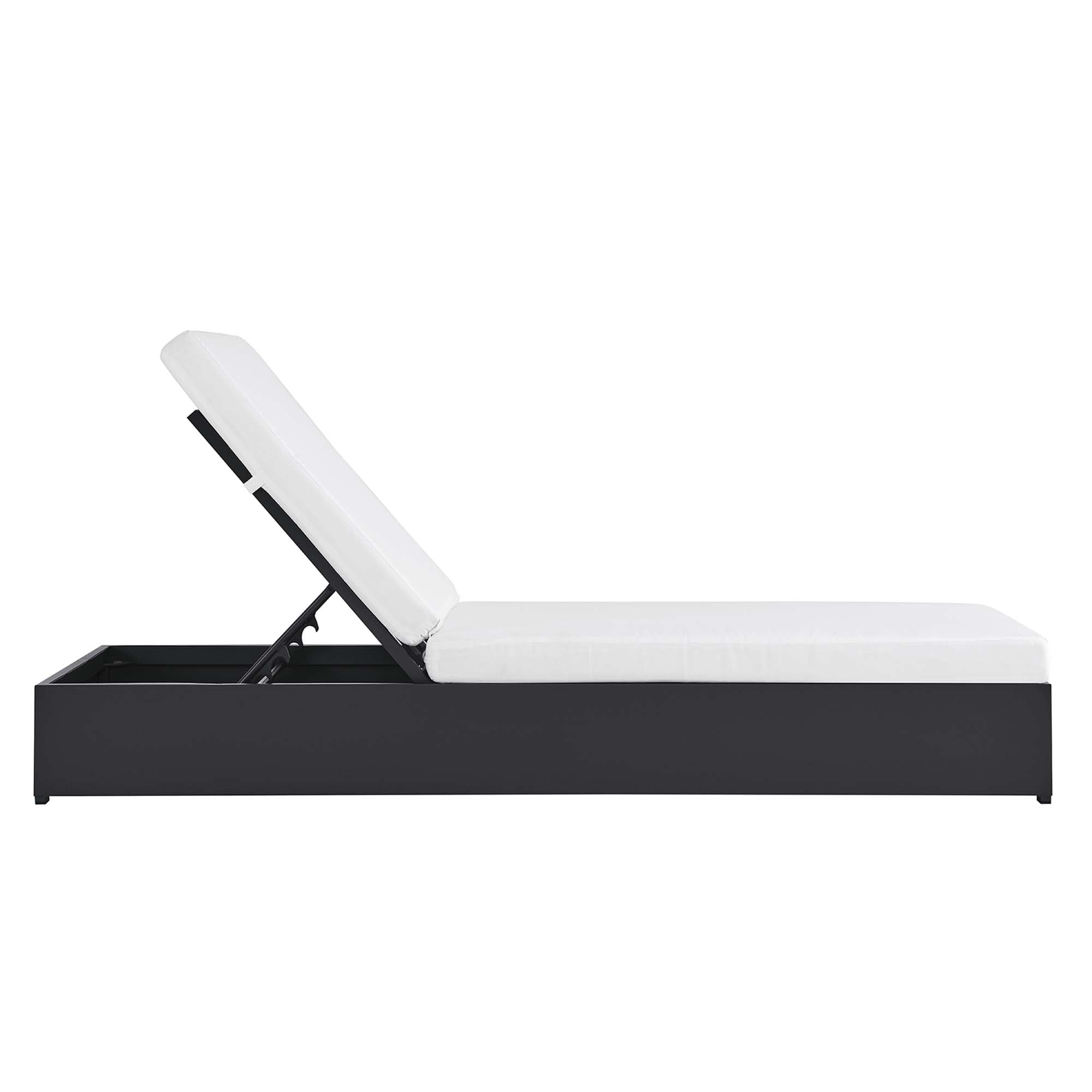 modern Outdoor Patio Powder-Coated Aluminum Chaise Lounge Chair