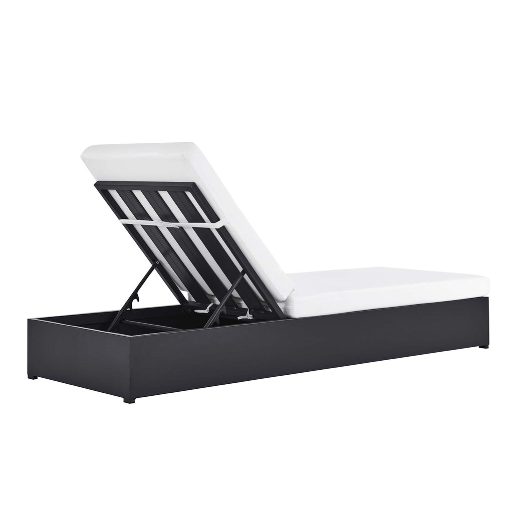 modern Outdoor Patio Powder-Coated Aluminum Chaise Lounge Chair