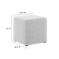 Callum 17" Square Woven Heathered Fabric Upholstered Ottoman