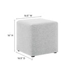 Callum 17" Square Woven Heathered Fabric Upholstered Ottoman
