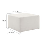 Callum Large 28" Square Woven Heathered Fabric Upholstered Ottoman