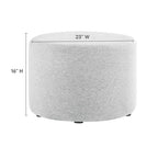Callum Large 23" Round Woven Heathered Fabric Upholstered Ottoman