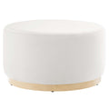 Tilden Large 29" Round Performance Velvet Upholstered Ottoman