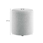 Callum 16" Round Woven Heathered Fabric Upholstered Ottoman