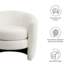 Affinity Upholstered Boucle Fabric Curved Back Armchair
