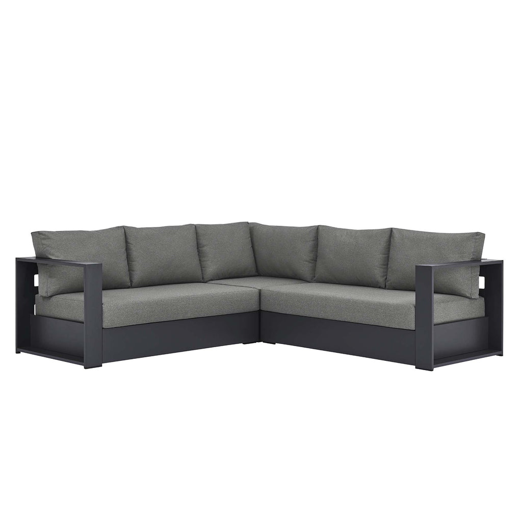 modern 3-Piece Outdoor Patio Powder-Coated Aluminum Sectional Sofa Set
