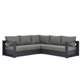modern 3-Piece Outdoor Patio Powder-Coated Aluminum Sectional Sofa Set