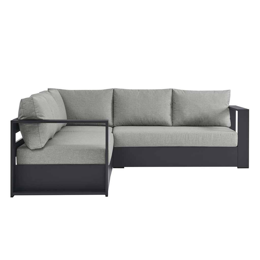 modern 3-Piece Outdoor Patio Powder-Coated Aluminum Sectional Sofa Set