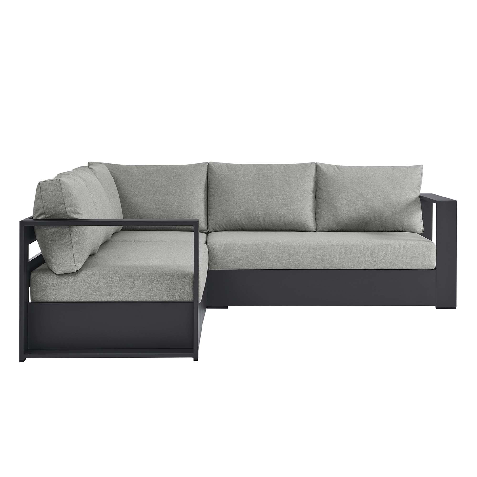 modern 3-Piece Outdoor Patio Powder-Coated Aluminum Sectional Sofa Set