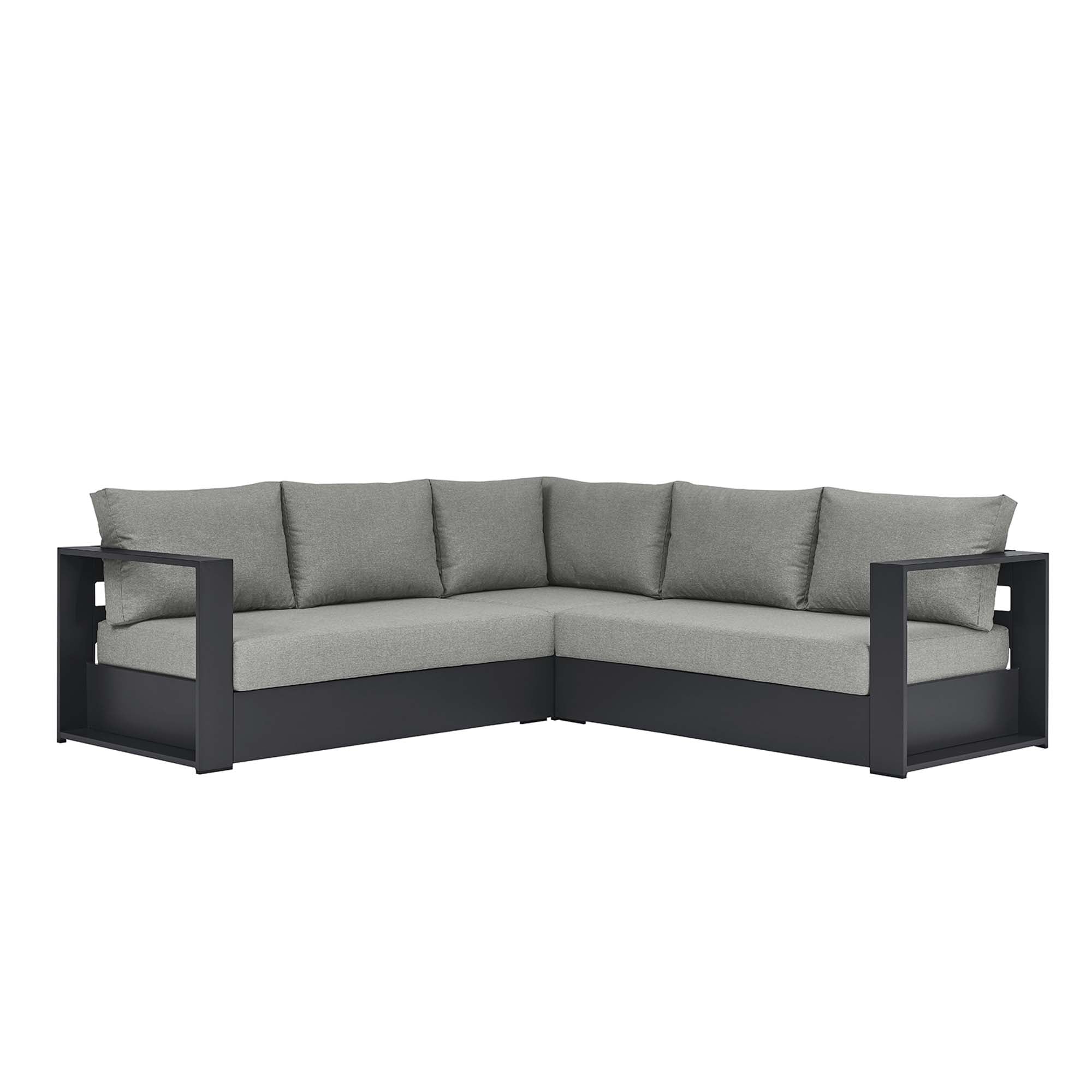 modern 3-Piece Outdoor Patio Powder-Coated Aluminum Sectional Sofa Set