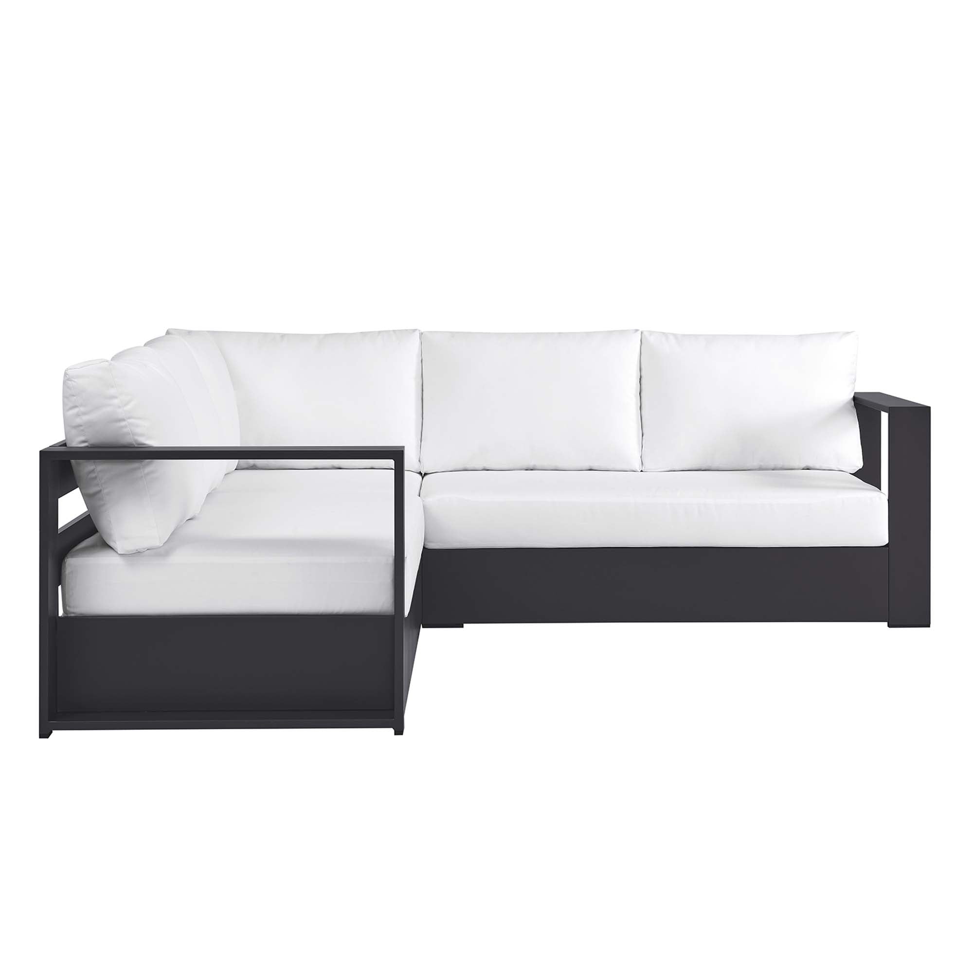 modern 3-Piece Outdoor Patio Powder-Coated Aluminum Sectional Sofa Set