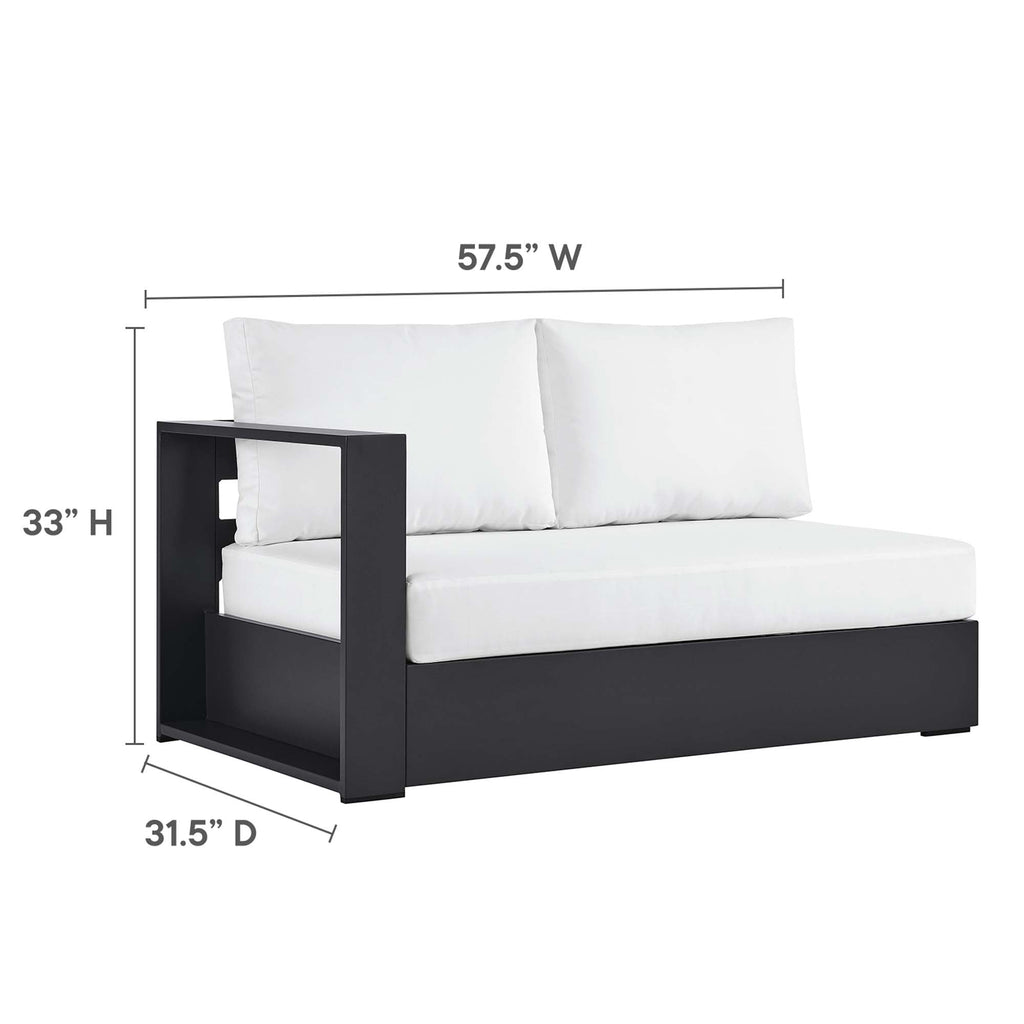 modern 3-Piece Outdoor Patio Powder-Coated Aluminum Sectional Sofa Set
