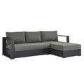 modern 2-Piece Outdoor Patio Powder-Coated Aluminum Right-Facing Chaise Sectional Sofa Set